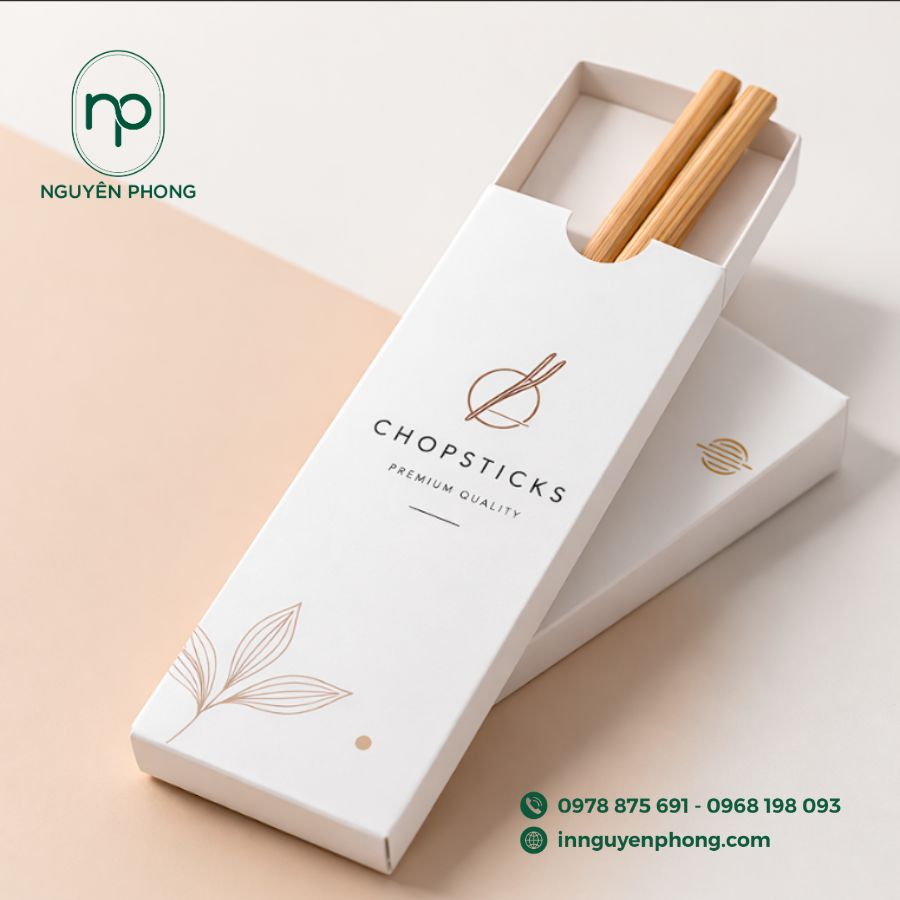 In hộp giấy đựng đũa bắt mắt